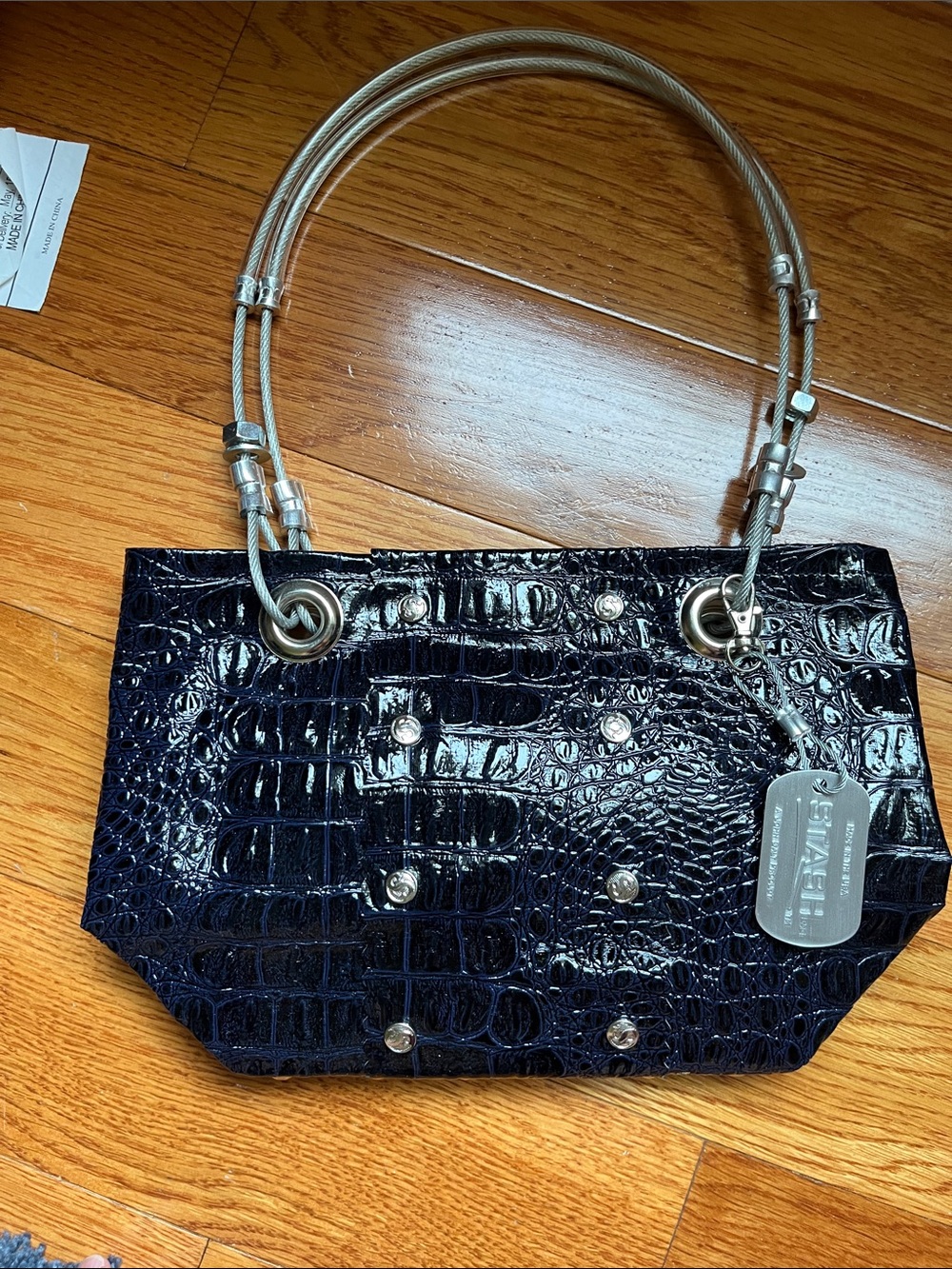 Authentic Stash handmade leather bag. Navy.